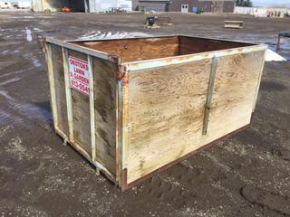 Wooden Box for Trailer c/w Locking Pins on Each Corner, 7ft L x 55in W x 42in H (HIGH RIVER YARD)