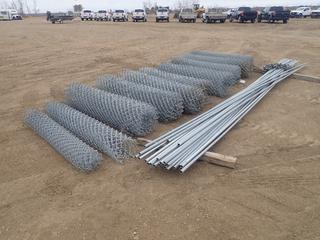 Qty Of Approx. 500ft Of 6ft Chain Link Fence c/w Qty of 21ft Top Rail And Post Tops (FORT SASKATCHEWAN YARD)