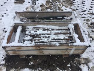 Crate of Assorted Stakes and Form Adjusters, Approximately (25) Form Adjusters, (98) 7/8 x 30in Stakes and (25) 7/8 x  24in and (16) 3/4 x 24in (HIGH RIVER YARD)