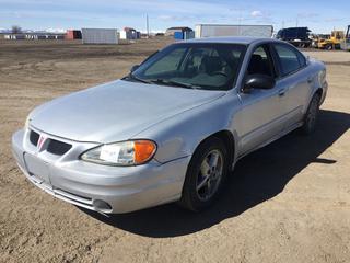 2003 Pontiac Grand Am c/w 2.2L 4 Cyl., Auto, 215/55R16 Tires, Showing 204,956kms. VIN 1G2NF52F73C152755 *Note: Service Engine Soon Light On, Some Rust/Body Damage, Windshield Cracked* (HIGH RIVER YARD)