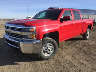 2018 Chevrolet Silverado LT 2500HD 4X4 Crew Cab Pickup c/w 6.0L V8, Box Liner, Tow Package And  LT265/70R17 Tires. Showing  126,718kms. VIN 1GC1KVEG7JF233762 *Note: Check Engine Light On, Tire Pressure Monitor On, Stabilitrak Sensors On, Rear Camera Requires Service, Exhaust Leak, Minor Damage to Interior* (HIGH RIVER YARD)