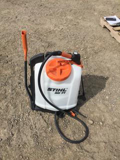 Stihl SG71 Backpack Sprayer S/N 998256207 and Manual Seed Spreader S/N 8162950 (HIGH RIVER YARD)