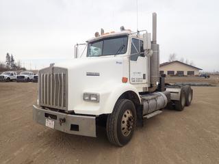 2000 Kenworth T-800 T/A Truck Tractor c/w Detroit Diesel 6067BK60 Series 60 500HP Diesel Engine, Eaton-Fuller 18-Spd Manual, Chelsea Parker PTO, Rear Mount Vacuum Pump, Adjustable Fifth Wheel Hitch, A/R Susp, 212in WB And 11R22.5 Tires. CVIP 04/2025. Showing 461,856kms. VIN 1XKDDR9X2YJ958075 *Note: Upgraded Transmission As Per Owner* (FORT SASKATCHEWAN YARD)