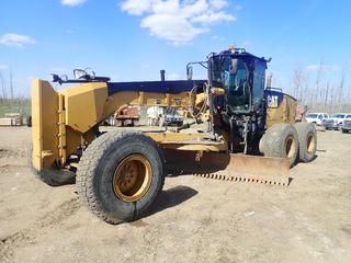 2014 Caterpillar 14M Grader c/w CAT C11 296hp Diesel Engine, 4-Spd, AC/Heater, Backup Camera, 100in MS Ripper, 16ft Mold Board And 20.5R25 Tires. Showing 37,090hrs, 244,178kms. SN CAT0014MAR9J01296
