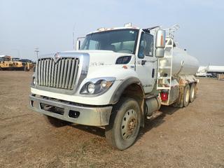 2012 International Workstar 7400 T/A Water Truck c/w Maxx Force GDT330 9.3L Diesel, Allison A/T, 56,000lb GVWR, 16,000lb Fronts, 20,000lb Rears, Advance 16,000L Water Tank And 11R24.5 Tires. Showing 18,664hrs, 258,609kms. VIN 1HTWGAZT3CJ672127 *Note: Transmission Issue, Has Coolant Leak*