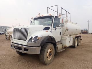 2012 International Workstar 7500 SBA T/A Water Truck c/w Maxxforce Diesel, Allison A/T, 56,000lb GVWR, 16,000lb Fronts, 20,000lb Rears, Hamms 16,670L Water Tank, Rear Spray Bar, 315/80R22.5 Front And 11R24.5 Rear Tires. Showing 19,870hrs, 253,421kms. VIN 1HTWNAZT5CJ457936 *Note: (1) Flat Tire, Requires New ECM, Running Condition Unknown*