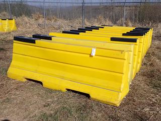 Qty Of (10) 8ft X 2ft X 34in Plastic Barriers *Note: Some Damaged And Cracked*