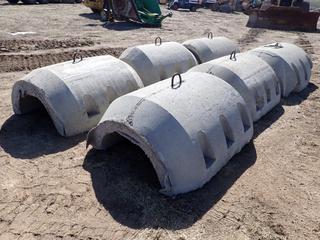 Qty Of (6) 5ft X 41in Concrete Insulated Line Weights w/ 30in Inside Diameter *Note: Concrete Broken On (1) Weight*