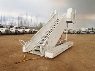 185in X 92in 13-Step Folding Stair Case c/w Ram Jack Hydraulic Adjustable Height And Tow Hitch