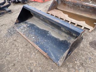 CAT BP118C 72in Skid Steer Bucket. SN FX800991 *Note: Side Dented* **THIS ITEM IS LOCATED @ 1 SUNSET BOULEVARD**