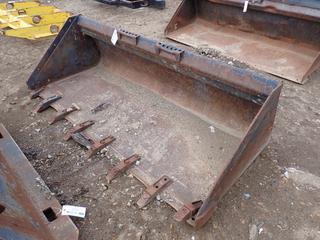 Bobcat 80in Skid Steer Bucket. SN 6726344 *Note: Damaged* **THIS ITEM IS LOCATED @ 1 SUNSET BOULEVARD**