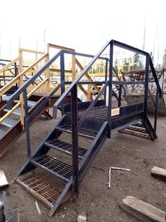 11ft X 40in X 74in 4-Step Industrial Crossover Stairs **THIS ITEM IS LOCATED @ 1 SUNSET BOULEVARD**