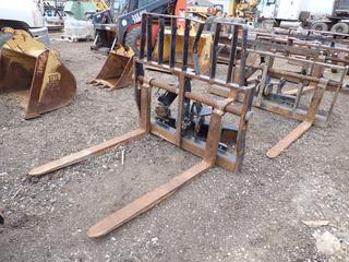 4ft Hyd Wheel Loader Forks *Note: Has Dents* **THIS ITEM IS LOCATED @ 1 SUNSET BOULEVARD**