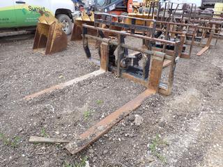 5ft Hyd Wheel Loader Forks *Note: Has Dents* **THIS ITEM IS LOCATED @ 1 SUNSET BOULEVARD**