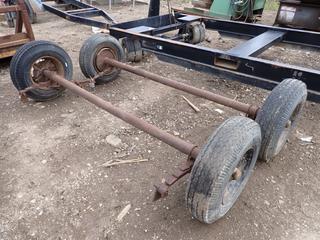 (2) 7ft Trailer Axles c/w 8-14.5 Tires** **THIS ITEM IS LOCATED @ 1 SUNSET BOULEVARD**