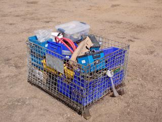 Qty Of Bolts, Nuts, Screws, Beacon Light, C-Clamp, Bolt Bins And Assorted Supplies