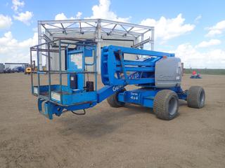 2005 Genie Z-45/25 4x4 Boom Lift c/w Ford 2.5L Gas, 45ft 9in Max Platform Height, 24ft 6in Max Platform Reach, 500lb Cap. And 33-16LL500 Tires. Showing 1741hrs. SN Z452505-Z4556 (FORT SASKATCHEWAN YARD)