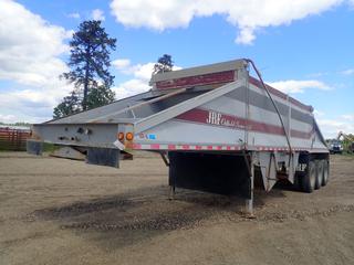 1999 Midland 38ft Tri-Axle Belly Dump c/w 2 Hopper, Clam Gates, A/R Susp, Manual Roll Tarp And 11R24.5 Tires. CVIP 03/2025. VIN 2MFB2S4D2XR000443 (LOCATED IN EDSON)