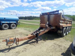 2016 RENN SL1700AR Tridem End Dump Pup Trailer c/w 21,000kg GVWR, 17ft Box, A/R Susp, Manual Rollover Tarp And 11R24.5 Tires. CVIP 02/2025. VIN 2S9NE3696G1034612 (LOCATED IN EDSON)