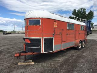 Western King 24ft T/A Livestock Trailer c/w Crutches, Hoof Plates, Horse Shoes, Cattle Prongs, Etc, 2-5/16in Ball, Cannot Verify VIN (HIGH RIVER YARD)