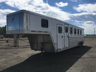 2019 Featherlite 8541-765H-STD T/A 38ft Livestock Trailer c/w Bulldog Gooseneck Lever, 2-5/16in Ball, Rubber Flooring, Aluminum Dividers, ST235/85R16 Tires, 14,000lbs. VIN 4FGB13026KC150716 (HIGH RIVER YARD)