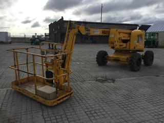 2002 Pinguely-Haulotte Articulated Manlift c/w Duetz 38hp Diesel Engine, 52ft Max Height, 552lb Maximum Capacity, 12.5/80-18 IMP Tires, Showing 5217.8hrs, S/N AD104946 (HIGH RIVER YARD)