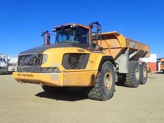 2019 Volvo A60H Articulated Dump Truck c/w 4-Spd A/T, AC/Heater, Heated Box And 33.25R29 Tires. Showing 10,585hrs, 117,422kms. PIN VCE0A60HK00350042 *Note: Damage To Front Passenger Side Hood* (LOCATED IN ACHESON)