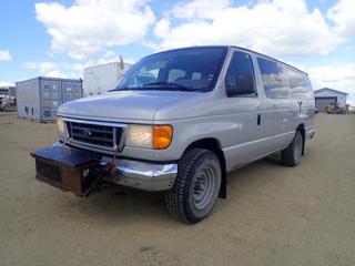 2005 Ford E350 XLT Super Duty 4X2 Cargo Van c/w 6.0L Diesel, A/T And LT245/75R16. Showing 116,107kms. VIN 1FBSS31PX5HB10387 *Note: Back Drivers Side Tail Light Cracked, Windshield Cracked* (LOCATED IN ACHESON)