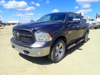 2016 Ram 1500 4X4 Crew Cab Pickup c/w 3.0L Eco Diesel, A/T, Backup Camera And LT275/60R20 Tires. Showing 1618 Idle Hours, 2837 Driving Hours, 145,356kms. VIN 1C6RR7LM6GS407413. *Note: Dent In Tailgate, Windshield Cracked* (LOCATED IN ACHESON *PL#25*