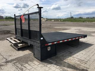 10ft x 8ft Truck Deck off C5500 c/w Storage Cabinet, Spray on Rubber, Unit # 85027.  (HIGH RIVER YARD)