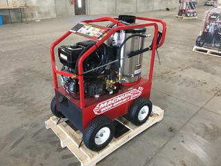 Unused Magnum 4000 Series Hot Pressure Washer with 15hp Engine, Electronic Ignition, 3.5 GPM @ 4000 PSI, 12 Volt Battery (HIGH RIVER YARD)