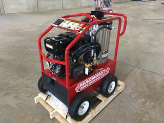 Unused Magnum 4000 Series Hot Pressure Washer with 15hp Engine, Electronic Ignition, 3.5 GPM @ 4000 PSI, 12 Volt Battery (HIGH RIVER YARD)