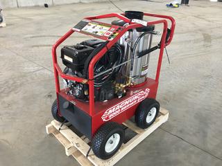 Unused Magnum 4000 Series Hot Pressure Washer with 15hp Engine, Electronic Ignition, 3.5 GPM @ 4000 PSI, 12 Volt Battery (HIGH RIVER YARD)