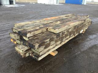 Bundle of Approximately (20) Pieces of Lumber, 4in x 12in x 14ft, Various Lengths (HIGH RIVER YARD) 