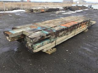 Bundle of Approximately (20) Pieces of Lumber, 4in x 12in x 14ft, Various Lengths (HIGH RIVER YARD) 