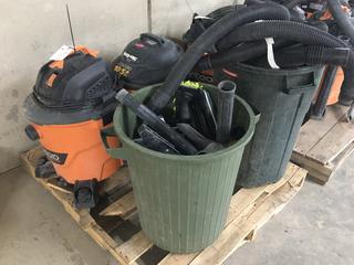 Ridgid Wet/Dry Vacuum, Shop Vac Ultra and Quantity of Assorted Shop Vac Accessories (HIGH RIVER YARD)