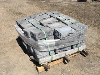 Pallet of 12in x 8in x 4in Retaining Wall Stone, Approximately 60pcs (HIGH RIVER YARD)