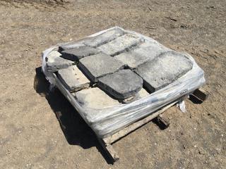 Pallet of Assorted 2in Retaining Wall Stone, Approximately 30pcs (HIGH RIVER YARD)