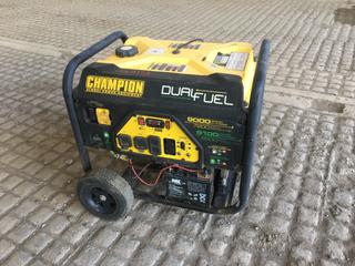 Champion Model 100230 Dual Fuel LPG Inlet Gas Generator, 9000 Starting Watts, 7200 Running Watts, 60Hz, 3600 RPM, Single Phase, 439cc, Unknown Running Condition (HIGH RIVER YARD)