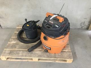 Ridgid Wet/Dry Vac 6hp 14 Gallon S/N 10244R0318 and Laguna Pump (HIGH RIVER YARD)