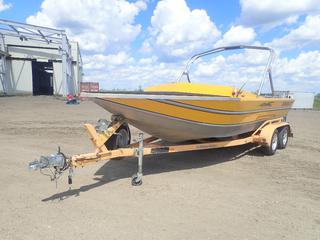 2007 Thunder Jet Havasu 21ft Jet Boat C/w Kodiak 5.7L Gas Engine, Model 6-350-11 EFI, American Turbine SD309 Jet Pump, Bilge Pump, Fish Finder, Stereo and Aluminum Tower. HIN AH010051D707  Includes 2007 Tricker T/A Boat Trailer, 2in Ball Hitch, Surge Brakes, ST205/75R14 Tires VIN 1T9AS222671198217 *Note: Runs, Steering Stiff* (FORT SASKATCHEWAN YARD) 