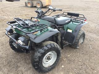 Arctic Cat 454 4x4 Quad, Rear Tires Flat, Missing Some Plastic, Not Running, Showing 2540kms, S/N UFACAT19WT01617 (HIGH RIVER YARD)