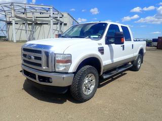 2008 Ford F350 Super Duty Lariat 4X4 Crew Cab Pickup c/w 6.4L Power Stroke V8 Turbo Diesel, A/T, Fifth Wheel Hitch, 2 5/16 Ball Hitch And LT275/70R18. Showing 213,615kms. VIN 1FTWW31R08ED98154 (FORT SASKATCHEWAN YARD) *PL#79*