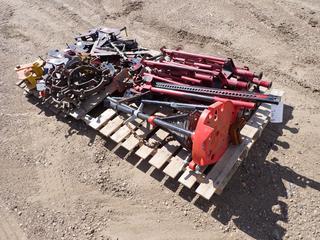 Ridgid 460-12 Chain Vise Tri-Stand c/w (5) Javelin Industries LPS 5000lb Pipe Stands w/ Roller and V-Heads, Assorted 2-Ton and 3-Ton Beam Clamps, And Pipe Clamps (FORT SASKATCHEWAN YARD)