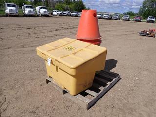 Sand/Salt Storage Box c/w Qty of Pipe Cones (FORT SASKATCHEWAN YARD)