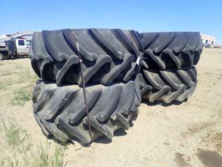 Qty Of (4) 30.5L-32 Tires w/ 8-Bolt Rims *Note: Cracks In Tires* (LOCATED IN EDSON)