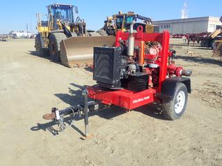 2018 Global Pump Tow Behind 4in Pump Trailer c/w Kubota V1505 1.5L Diesel, Pintle Hitch And ST225/75D15 Tires. Showing 7455hrs. VIN 1G9BT1116JD419368 (LOCATED IN EDSON)