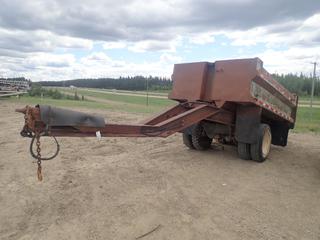 1987 Homeade T/A End Dump Pup Trailer c/w 14ft Box And 10.00-20 Tires. VIN LD1087 *Note: Missing Wheels For Back Axle* (LOCATED IN EDSON)