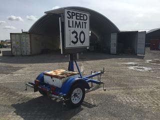 Wanco Portable Radar Speed Trailer c/w 15A Charger, 2in Ball, 3in Tongue, ST175/80D13 Tires, VIN 5F15S091XC1001780 (HIGH RIVER YARD)