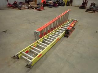 Louisville 12ft Ladder, Featherlite 32ft Extension Ladder And Louisville 4ft Ladder (FORT SASKATCHEWAN YARD)